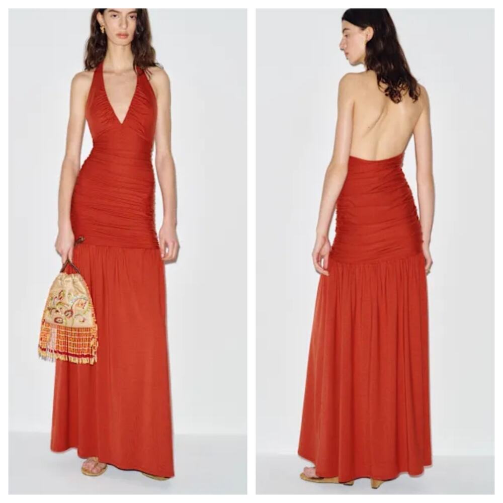 Reformation Hugo Sundried Tomato Red Maxi Knit Dress Size M NWT